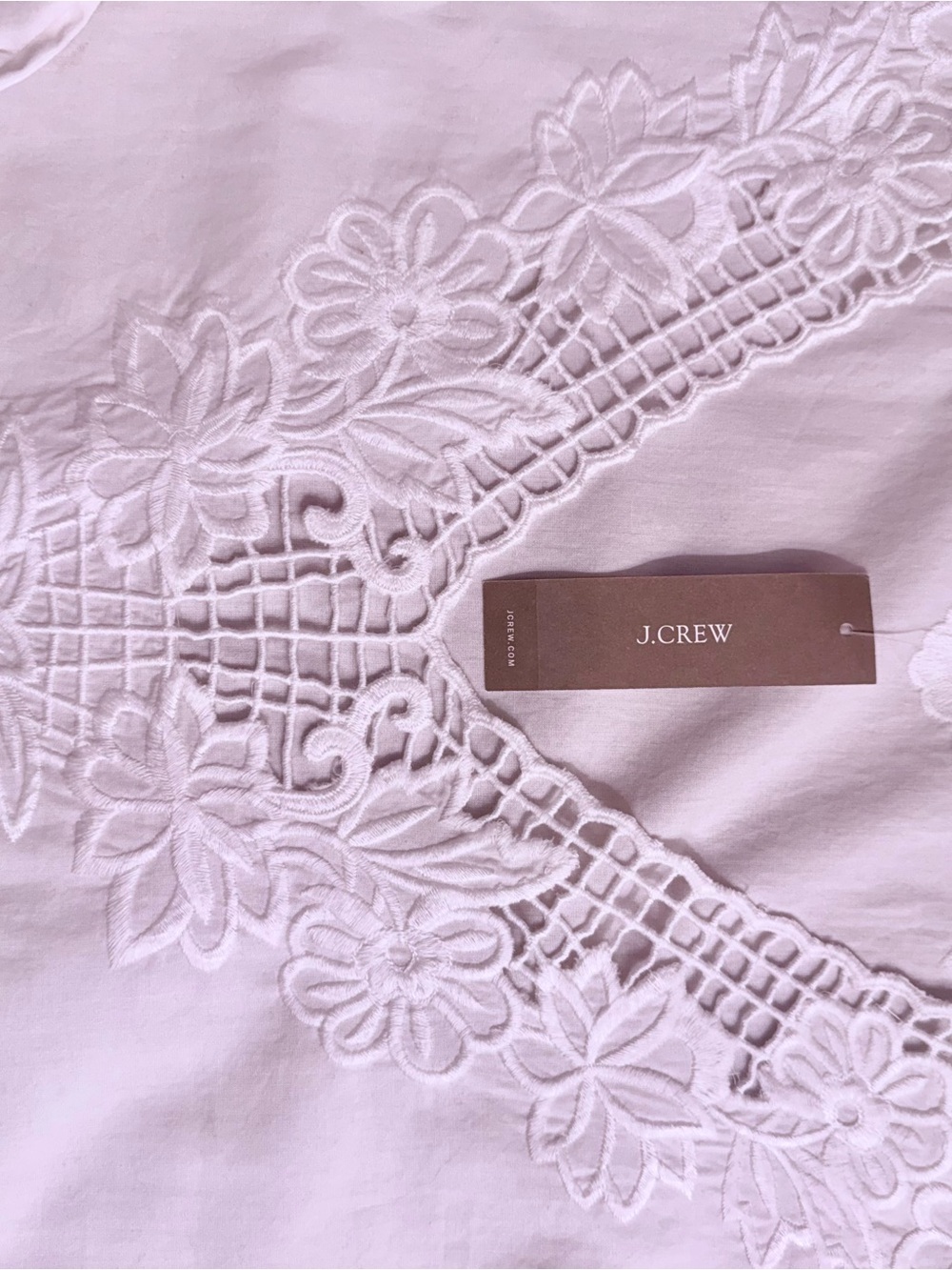 J. Crew White Eyelet Embroidered Top